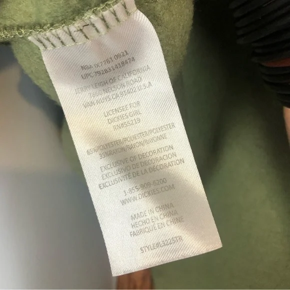 Dickies Green Long Sleeve Hooded Crop Pullover - Picture 5 of 8